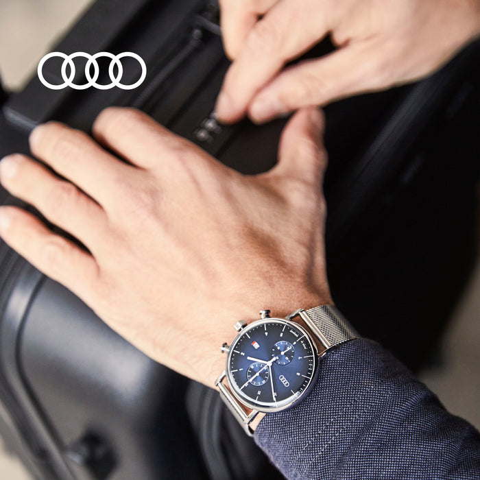 Audi Chronograph, silver/night blue (3102200300)