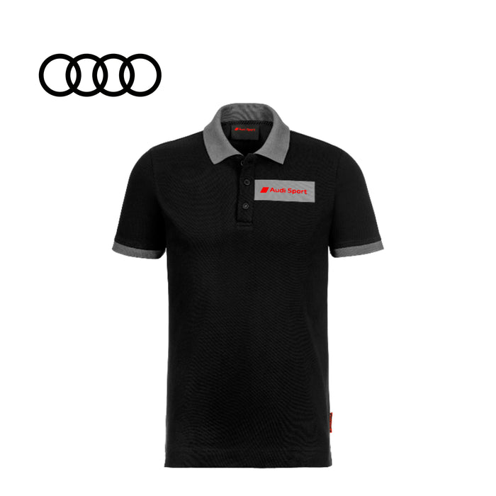 Audi Sport Mens Polo Shirt, Black
