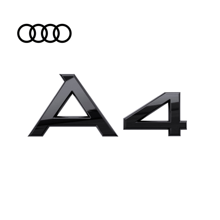 Audi A4 Black Ring Emblem Set w/ installation