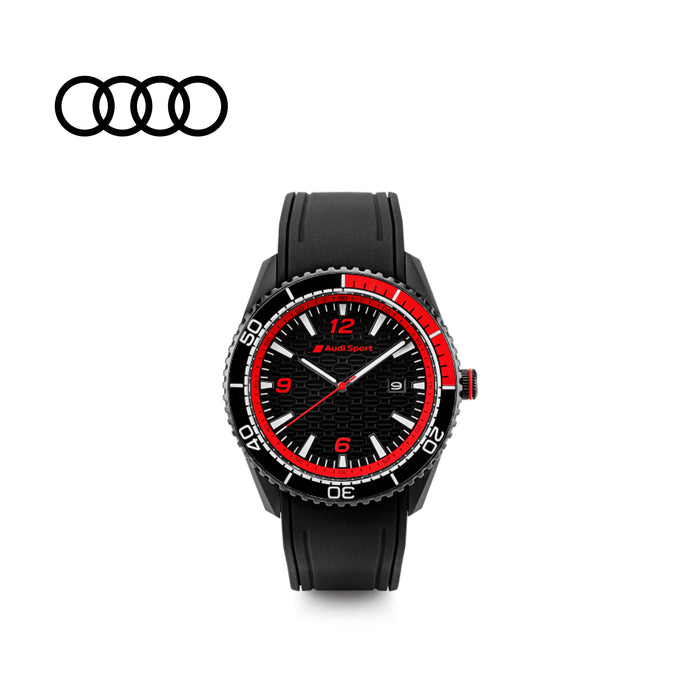 Audi Sport Watch, Mens, black/red