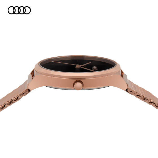 Audi Watch Womens, Rose Gold/Black