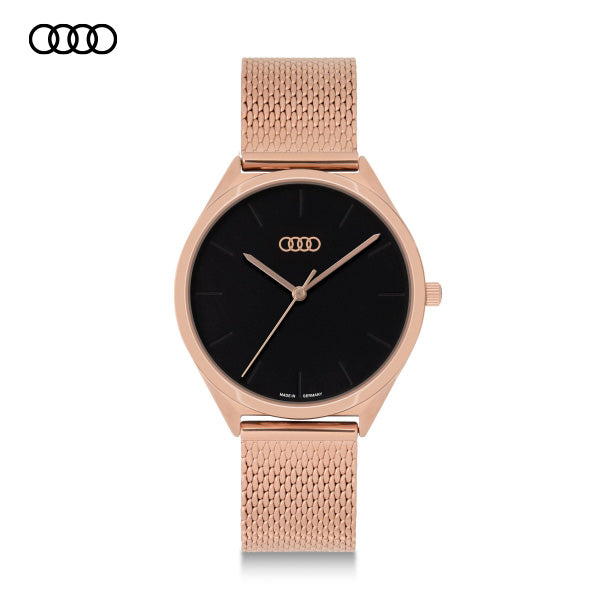 Audi Watch Womens, Rose Gold/Black