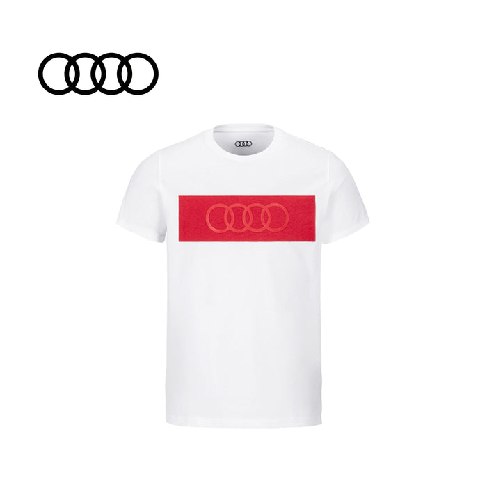 Audi T-Shirt Ringe, Mens, white