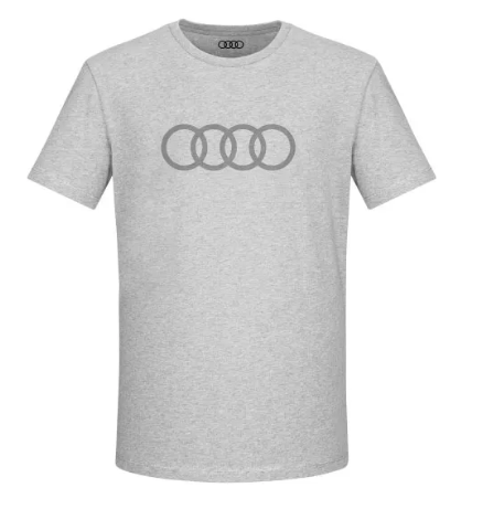 Audi T-shirt rings, men, grey