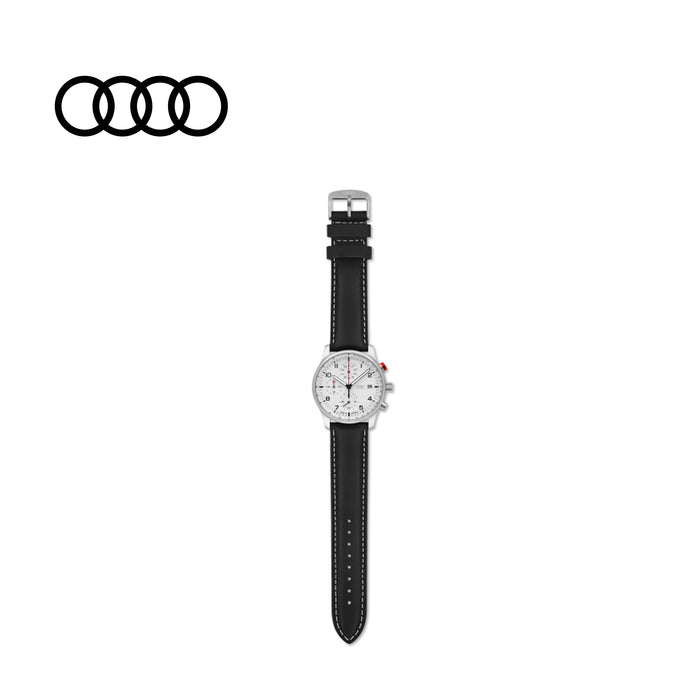Audi Chronograph, Mens, silver/white
