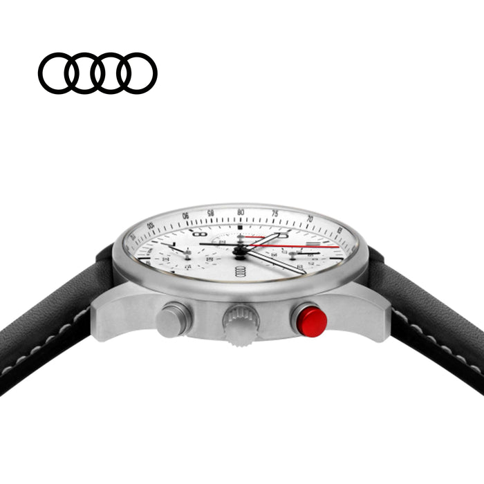 Audi Chronograph, Mens, silver/white