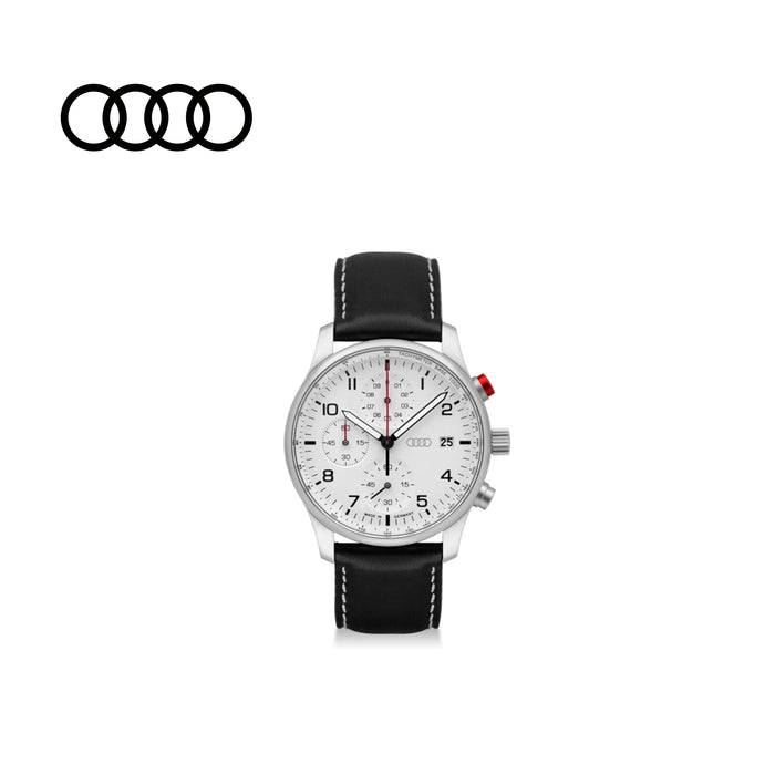 Audi Chronograph, Mens, silver/white