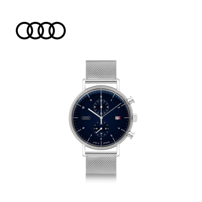 Audi Chronograph, silver/night blue