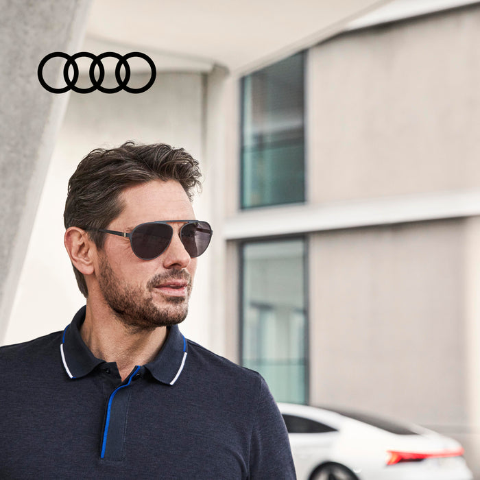 Audi sunglasses, Aviator, dark grey/sand