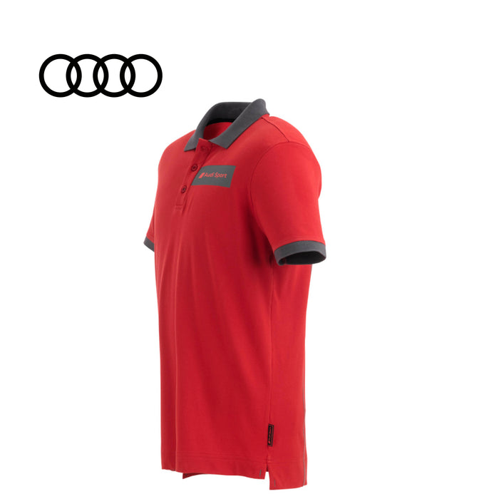 Audi Sport Mens Polo Shirt, Red