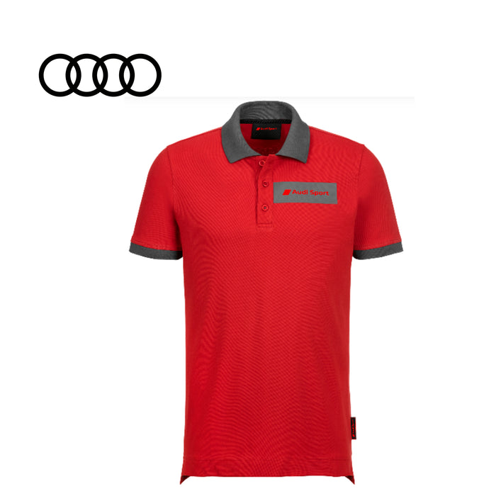 Audi Sport Mens Polo Shirt, Red