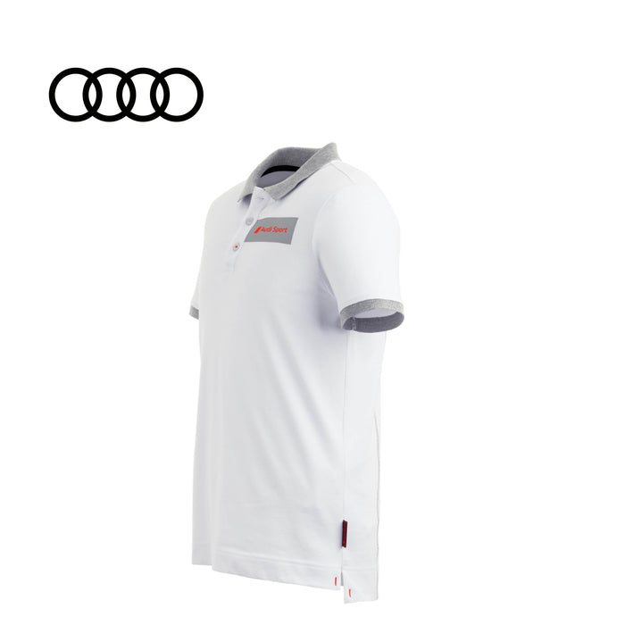 Audi Sport Mens Polo Shirt, White