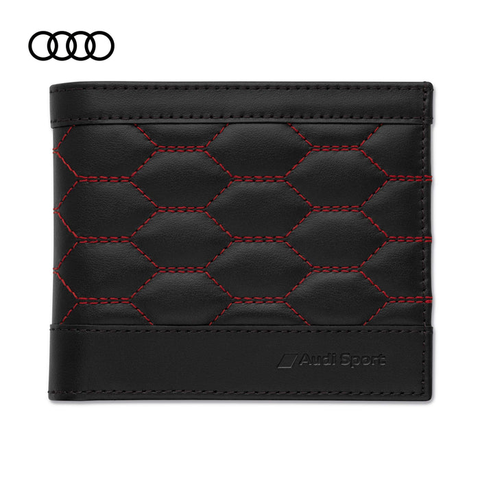 Audi Sport Wallet Leather, Black/Red (3152201200)