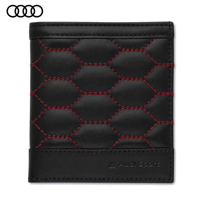 Audi Sport Wallet Leather Small Mens, Black/Red