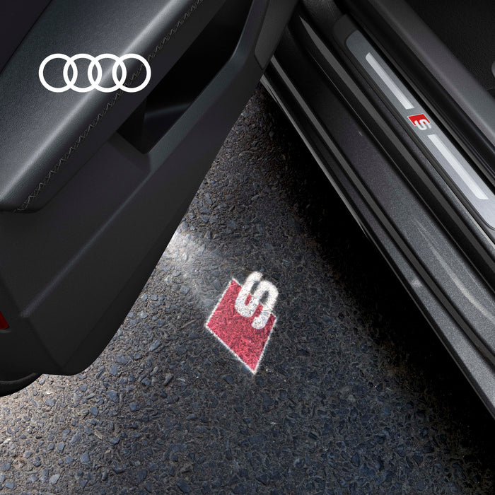 Original Audi rings LED entry-level lighting door logo + adapter for many  Audi