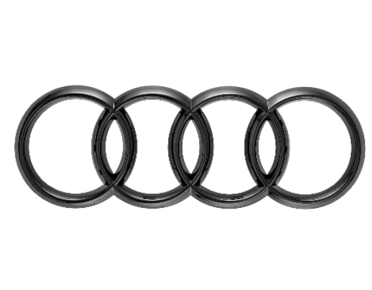 Audi Q8 Black Ring Emblem Set w/ installation
