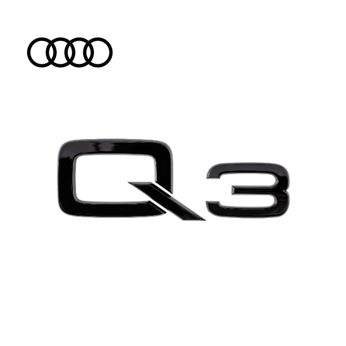 Audi Q3 Sportback Black Ring Emblem Set w/ installation